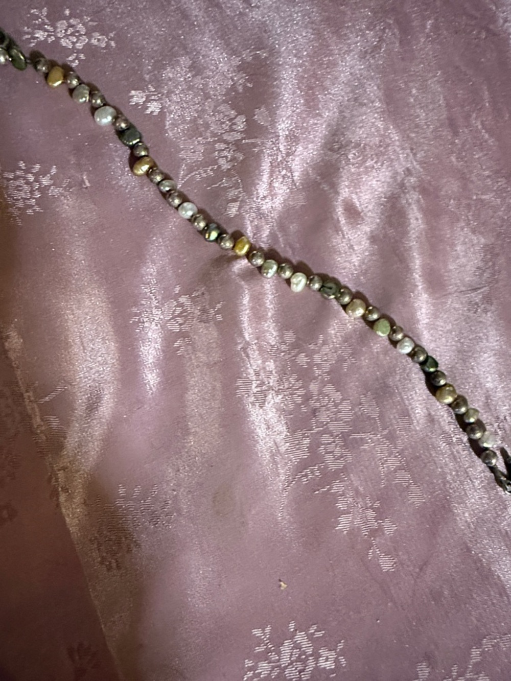 Sterling silver and freshwater pearl multicolored bracelet